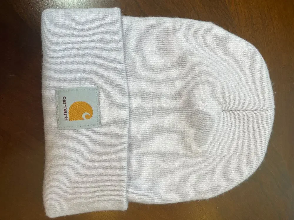 Carhartt A18 Acrylic Knit Cuffed Beanie Hat Winter White Cream OSFM Unisex
